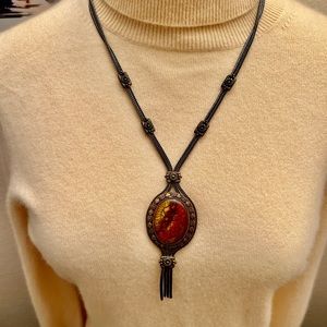 Brass & agate pendant